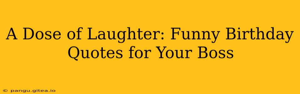 A Dose of Laughter: Funny Birthday Quotes for Your Boss