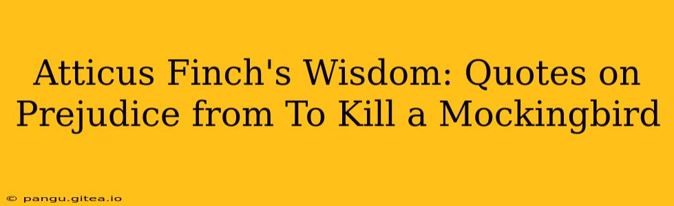 Atticus Finch's Wisdom: Quotes on Prejudice from To Kill a Mockingbird