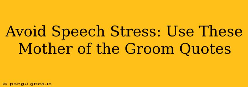 Avoid Speech Stress: Use These Mother of the Groom Quotes