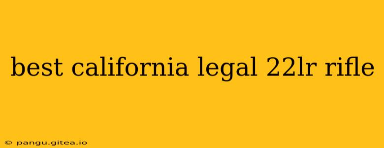 best california legal 22lr rifle