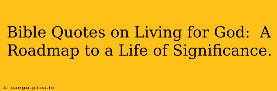 Bible Quotes on Living for God:  A Roadmap to a Life of Significance.