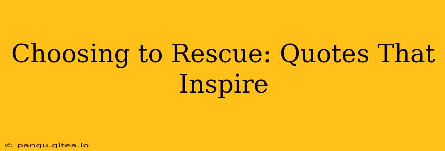 Choosing to Rescue: Quotes That Inspire