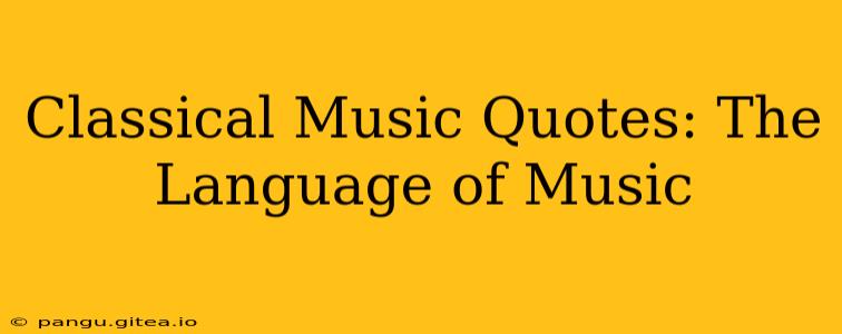 Classical Music Quotes: The Language of Music