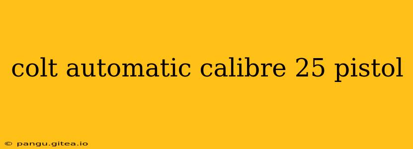 colt automatic calibre 25 pistol