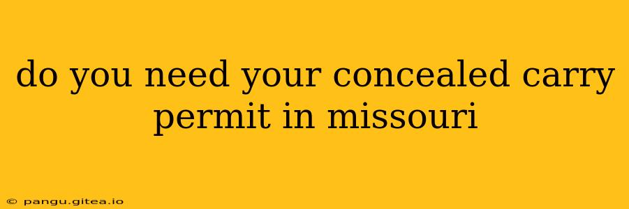 do you need your concealed carry permit in missouri