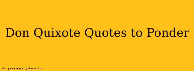Don Quixote Quotes to Ponder