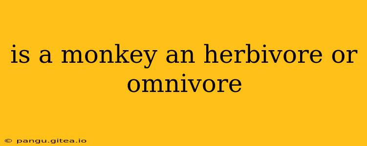 is a monkey an herbivore or omnivore