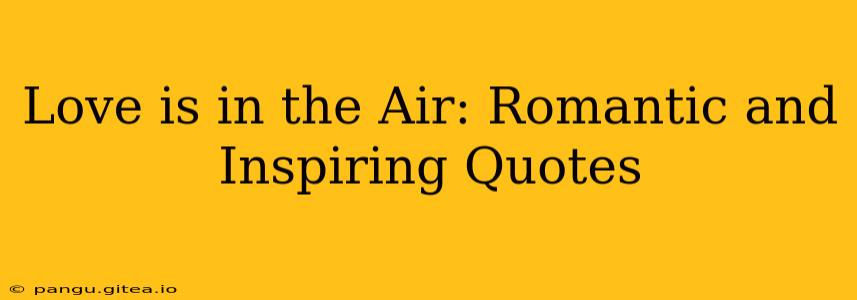 Love is in the Air: Romantic and Inspiring Quotes