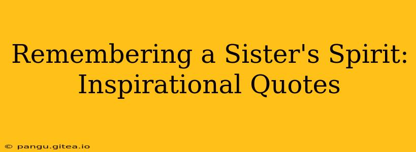 Remembering a Sister's Spirit: Inspirational Quotes