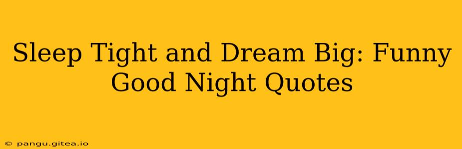 Sleep Tight and Dream Big: Funny Good Night Quotes