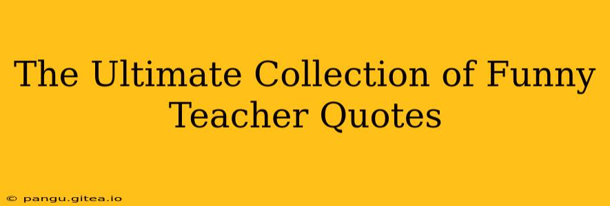 The Ultimate Collection of Funny Teacher Quotes
